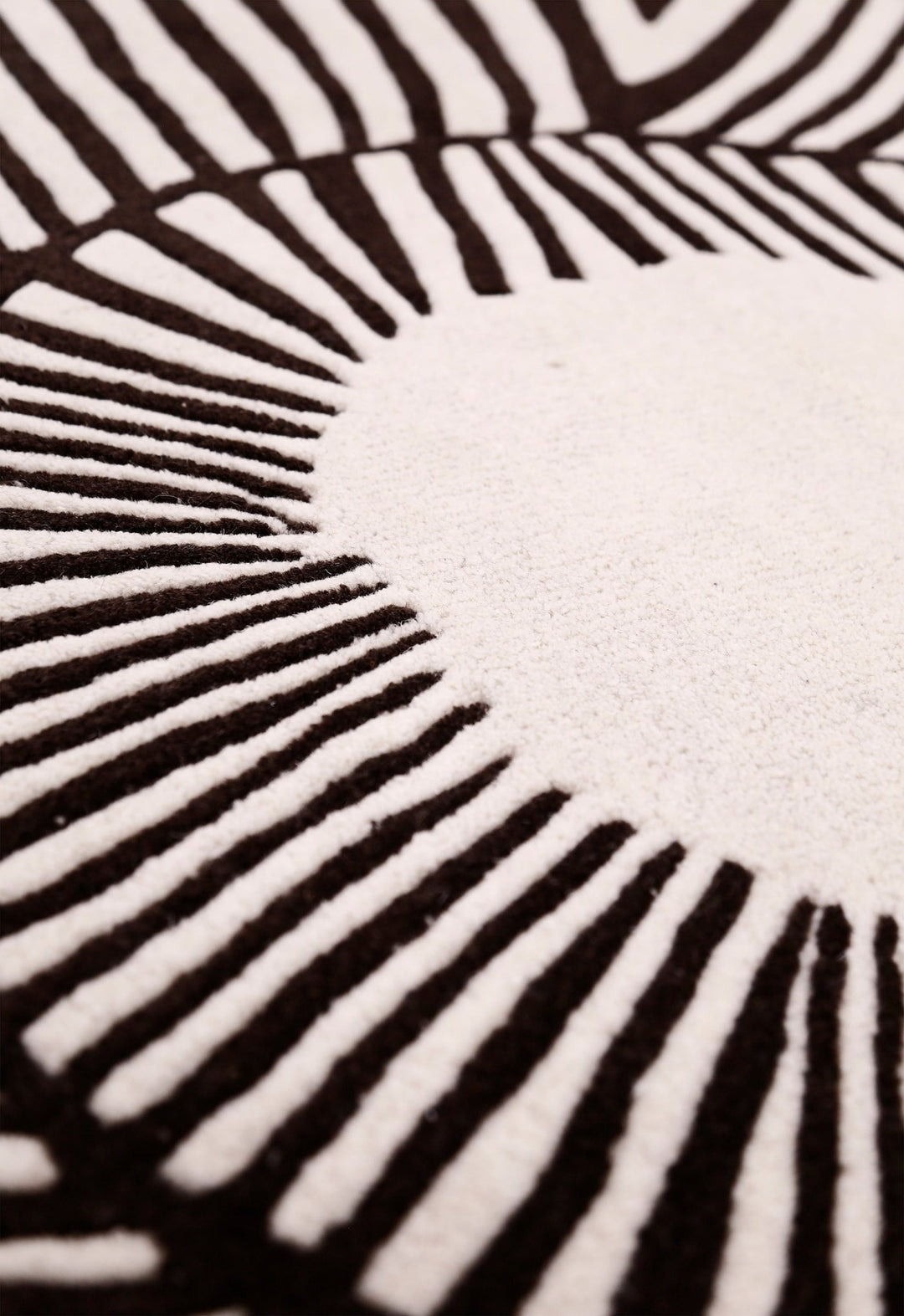 Zebra Orbit Black Hand Tufted 6x6 Wool Area Rug - The Rug Decor