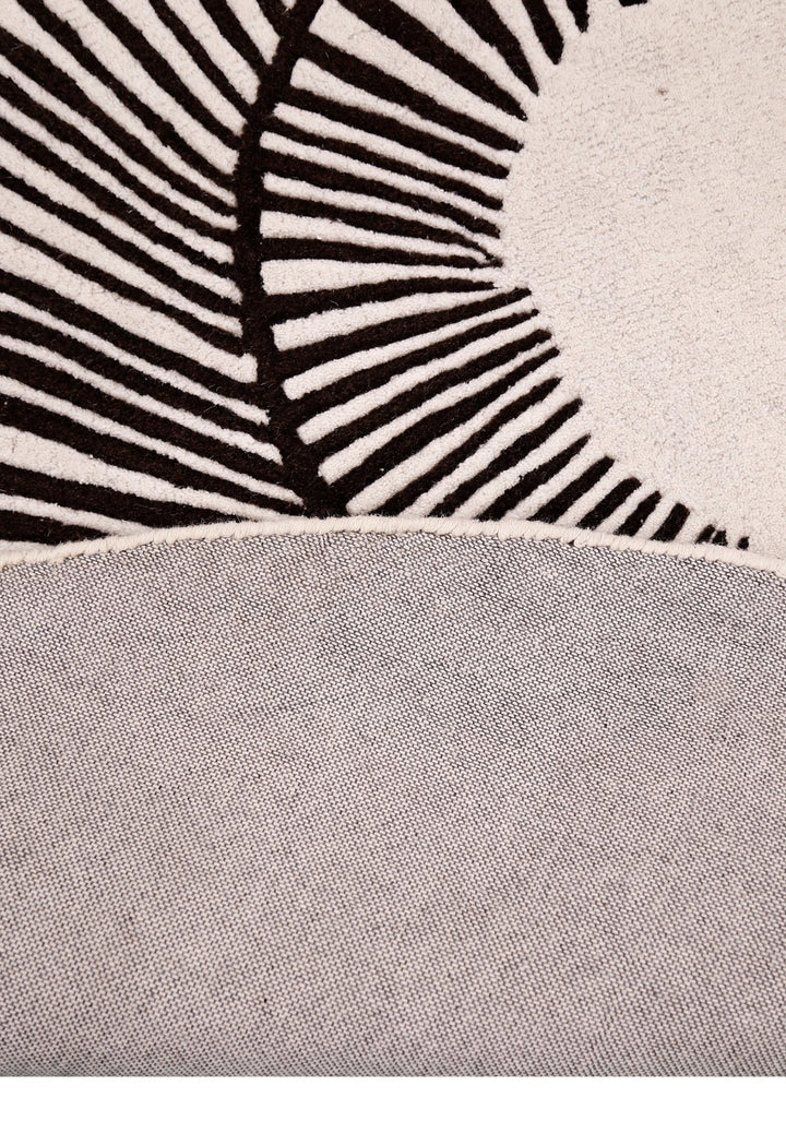 Zebra Orbit Black Hand Tufted 6x6 Wool Area Rug - The Rug Decor