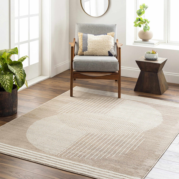 Zeke Contemporary Style Tan Area Rug - The Rug Decor