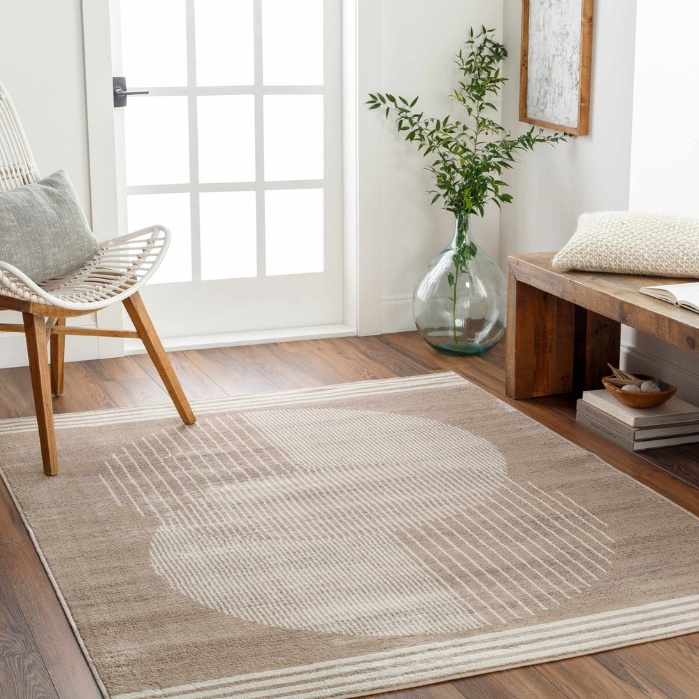 Zeke Contemporary Style Tan Area Rug - The Rug Decor
