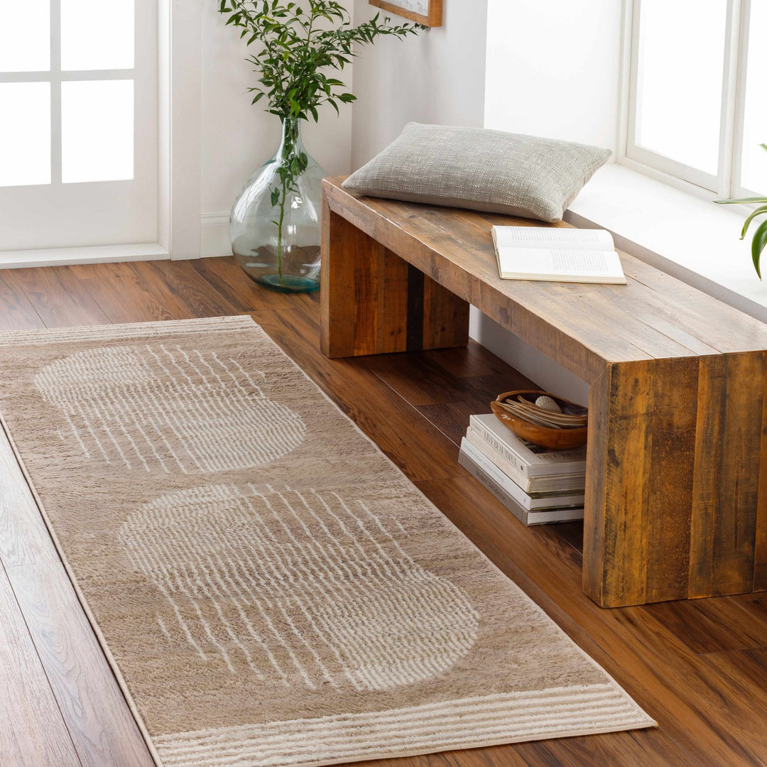 Zeke Contemporary Style Tan Area Rug - The Rug Decor