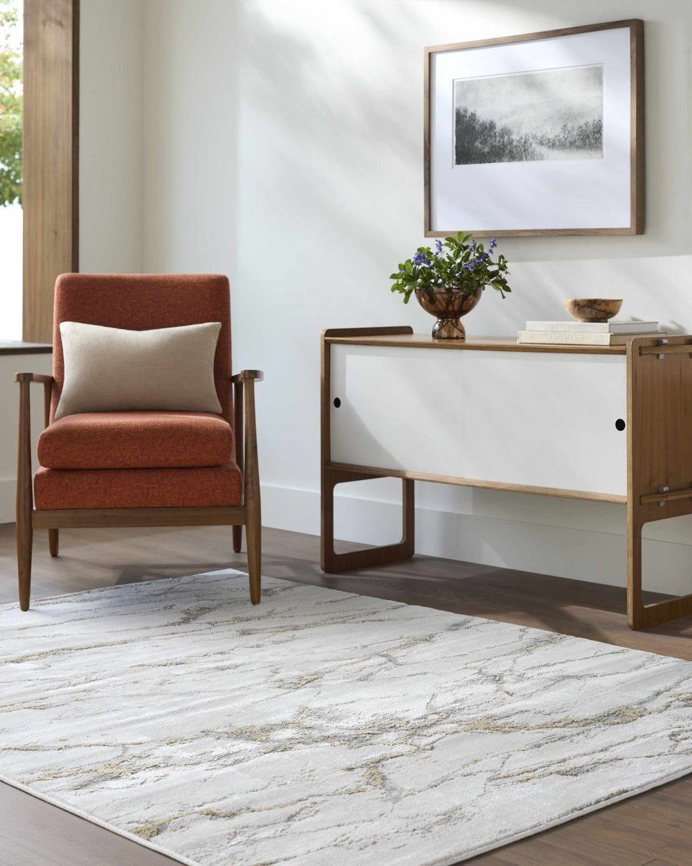 Zelah Contemporary Style Ivory Area Rug - The Rug Decor