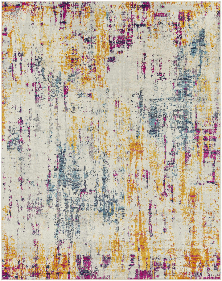 Zellwood Mustard And Ivory Modern Abstract Design Area Rug - The Rug Decor