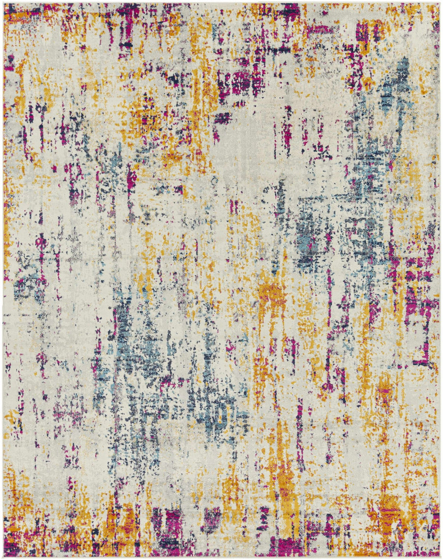 Zellwood Mustard And Ivory Modern Abstract Design Area Rug - The Rug Decor
