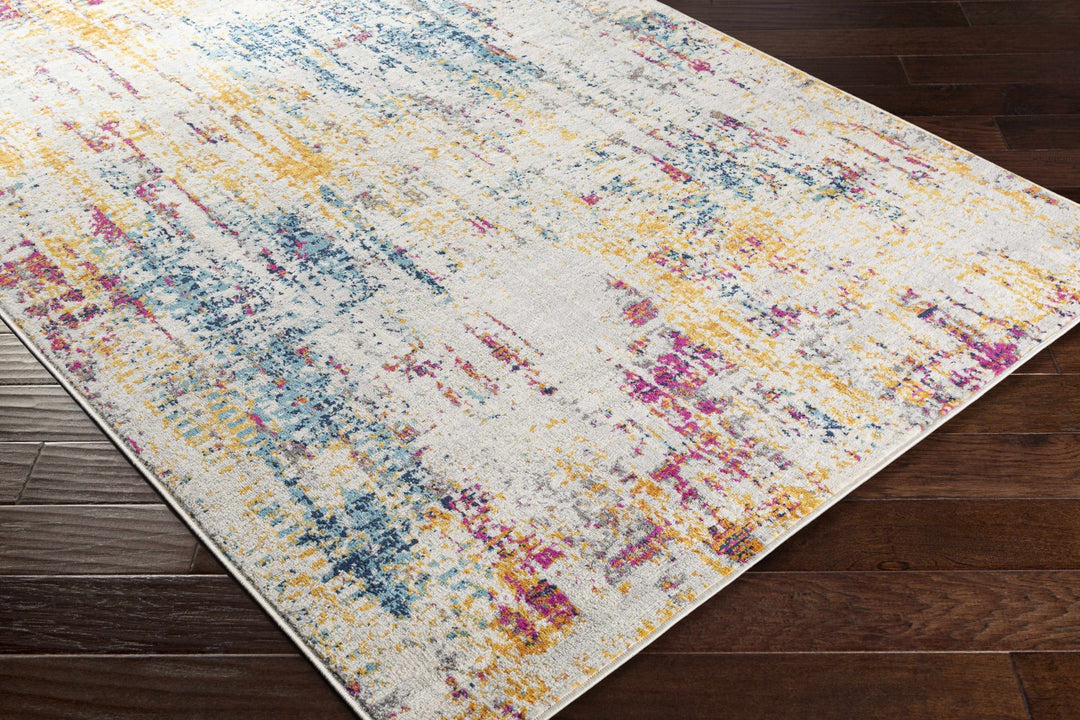 Zellwood Mustard And Ivory Modern Abstract Design Area Rug - The Rug Decor