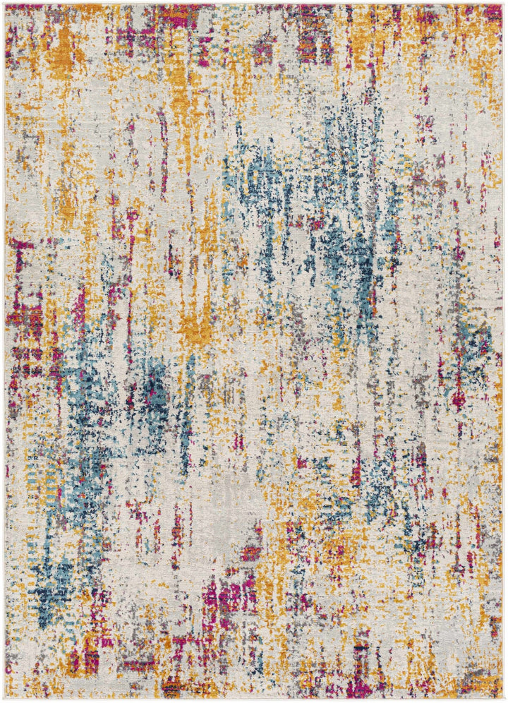 Zellwood Mustard And Ivory Modern Abstract Design Area Rug - The Rug Decor