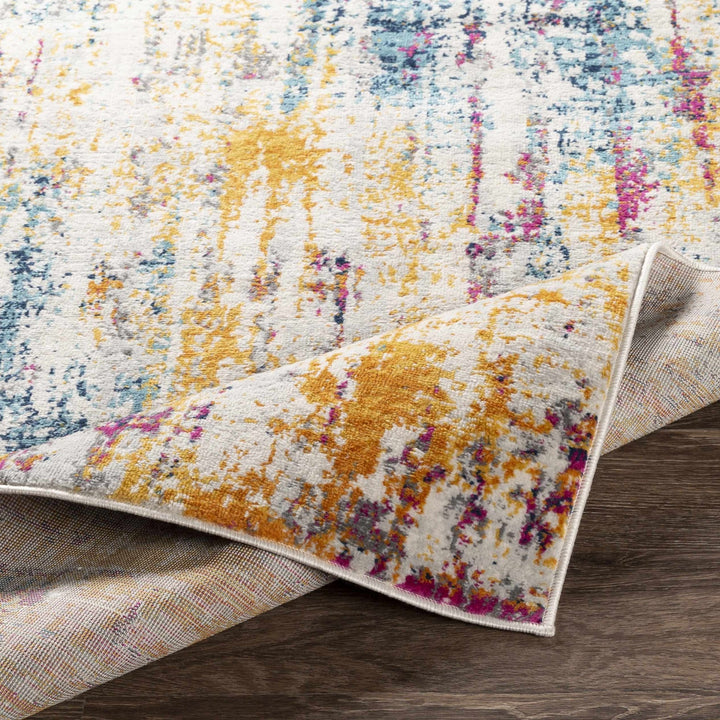 Zellwood Mustard And Ivory Modern Abstract Design Area Rug - The Rug Decor