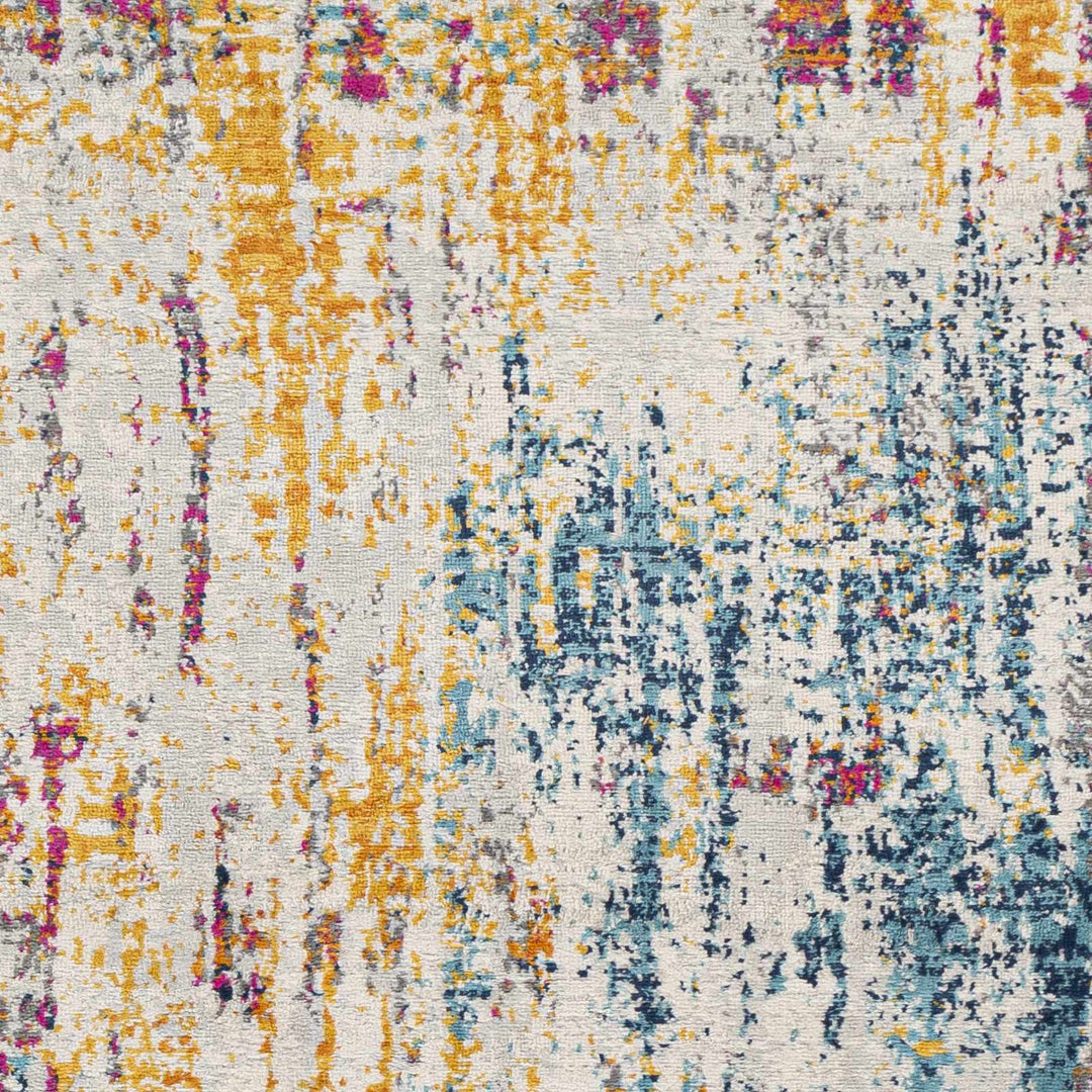 Zellwood Mustard And Ivory Modern Abstract Design Area Rug - The Rug Decor