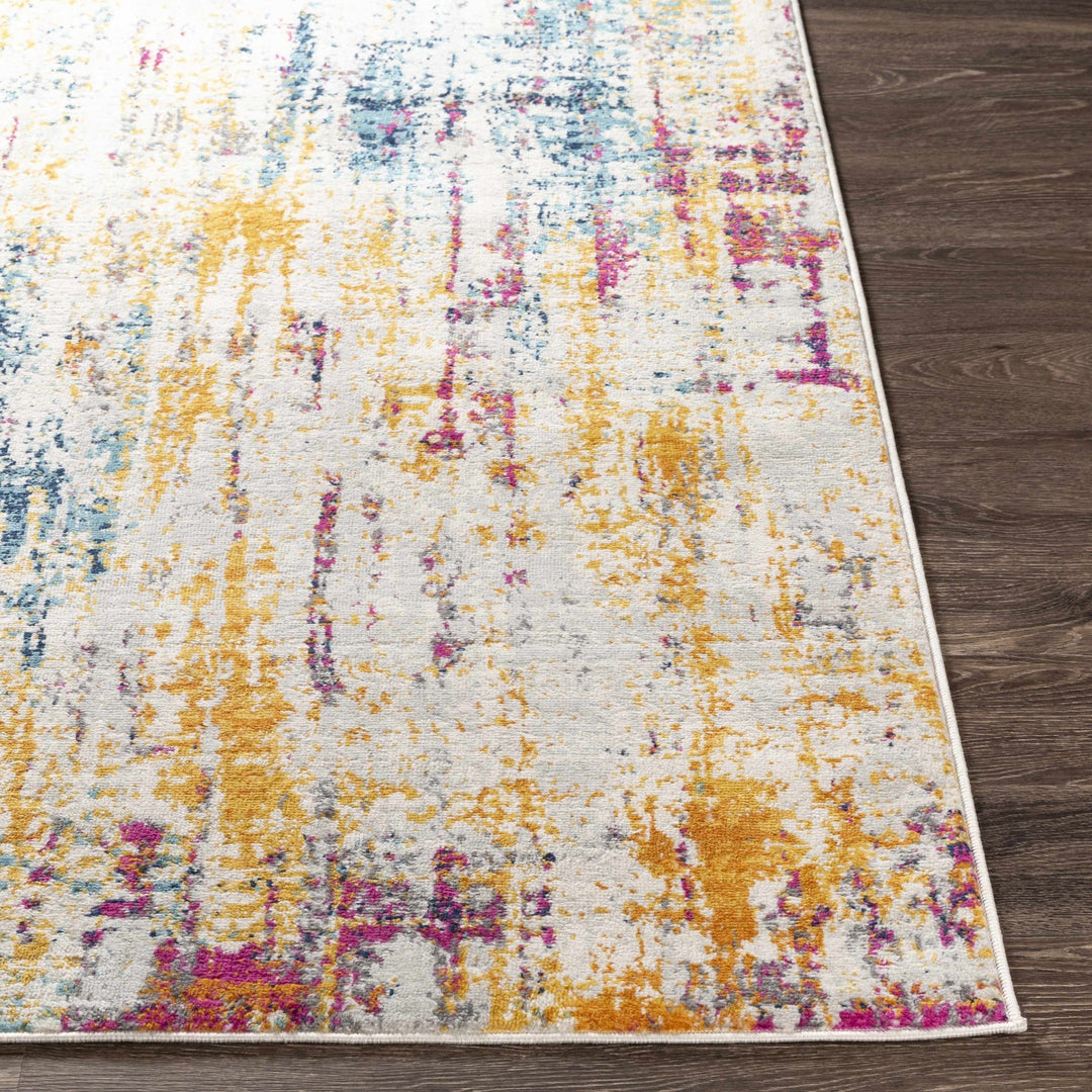 Zellwood Mustard And Ivory Modern Abstract Design Area Rug - The Rug Decor