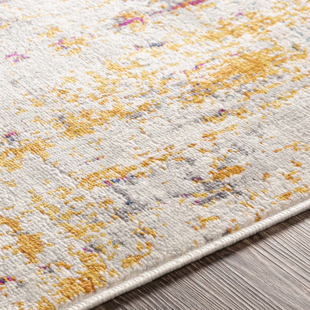 Zellwood Mustard And Ivory Modern Abstract Design Area Rug - The Rug Decor