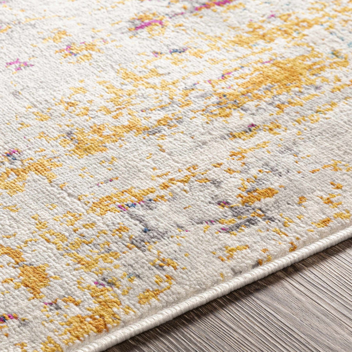 Zellwood Mustard And Ivory Modern Abstract Design Area Rug - The Rug Decor