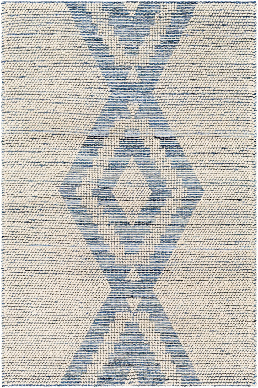 Ziya Modern Geometric Design Beige And Blue Hand Woven Wool Area Rug