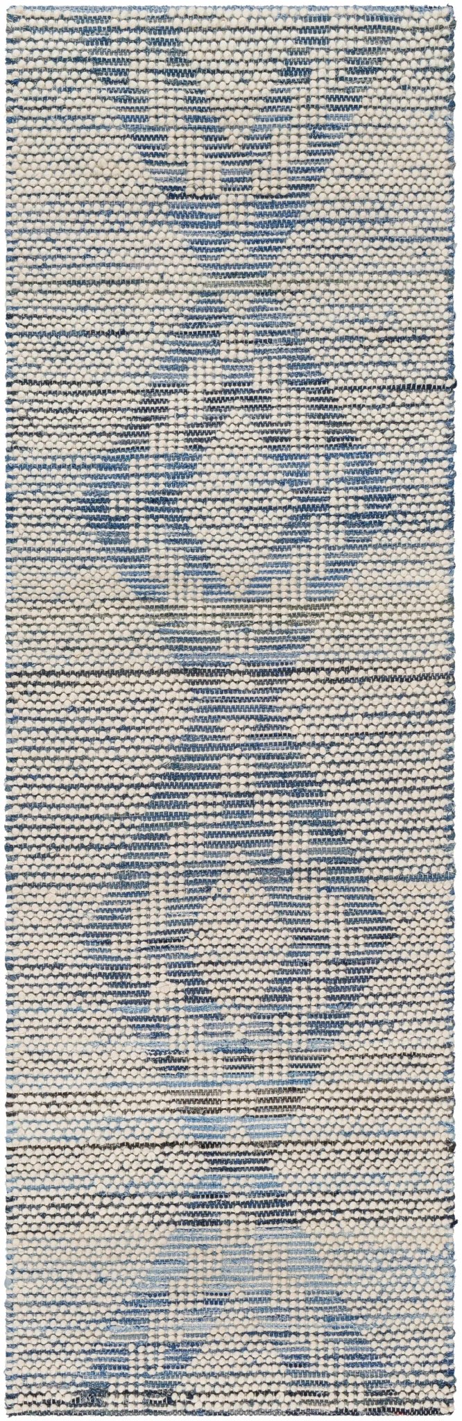 Ziya Modern Geometric Design Beige And Blue Hand Woven Wool Area Rug - The Rug Decor