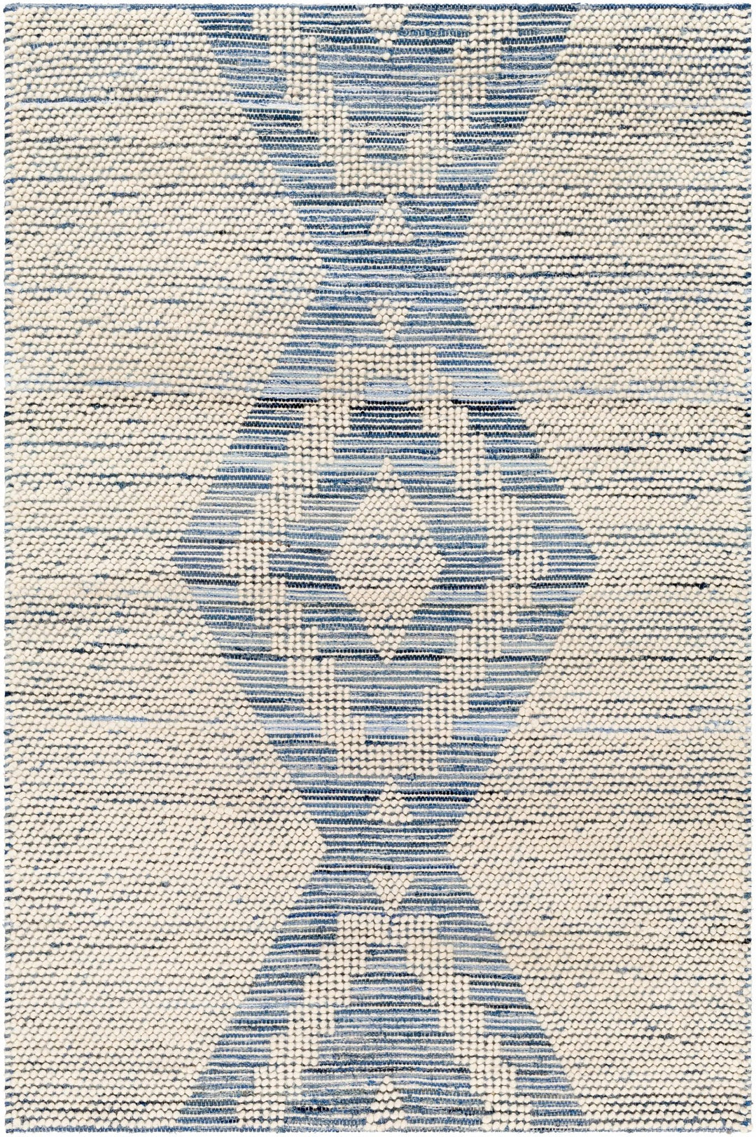 Ziya Modern Geometric Design Beige And Blue Hand Woven Wool Area Rug - The Rug Decor