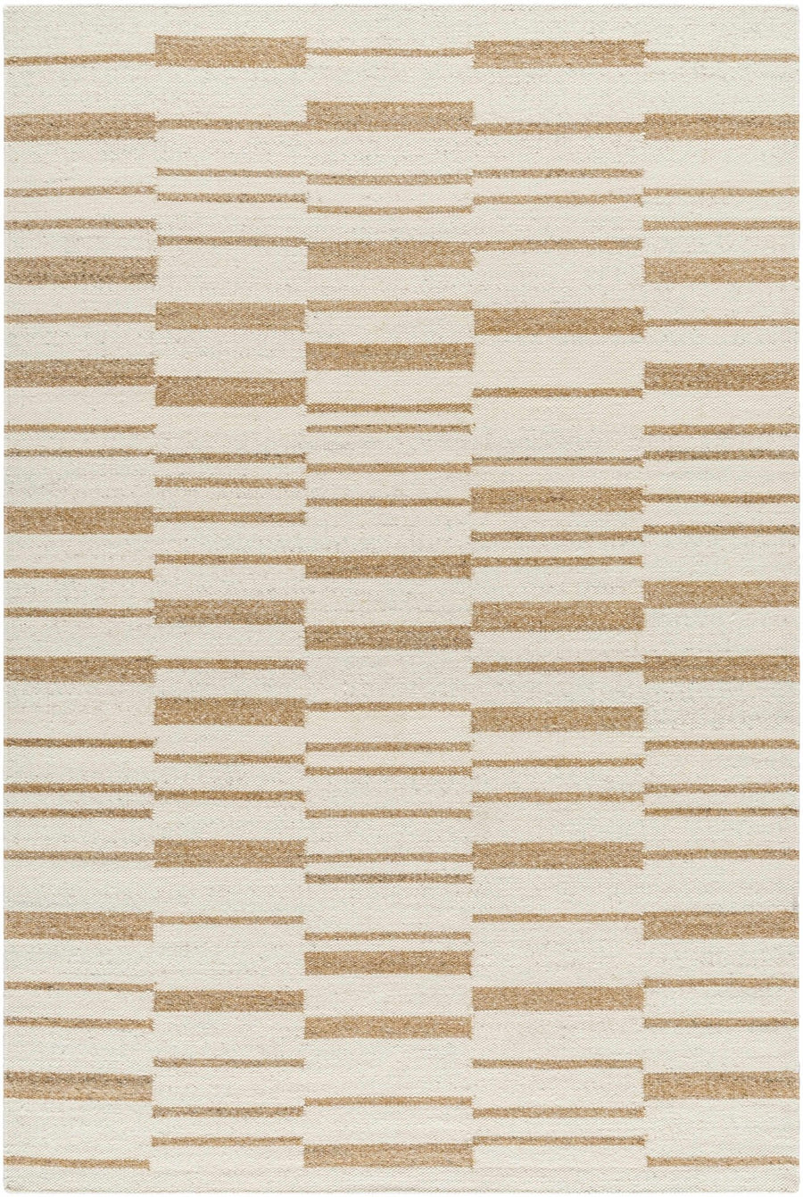 Zofia Contemporary Striped Cream And Beige Area Rug - The Rug Decor