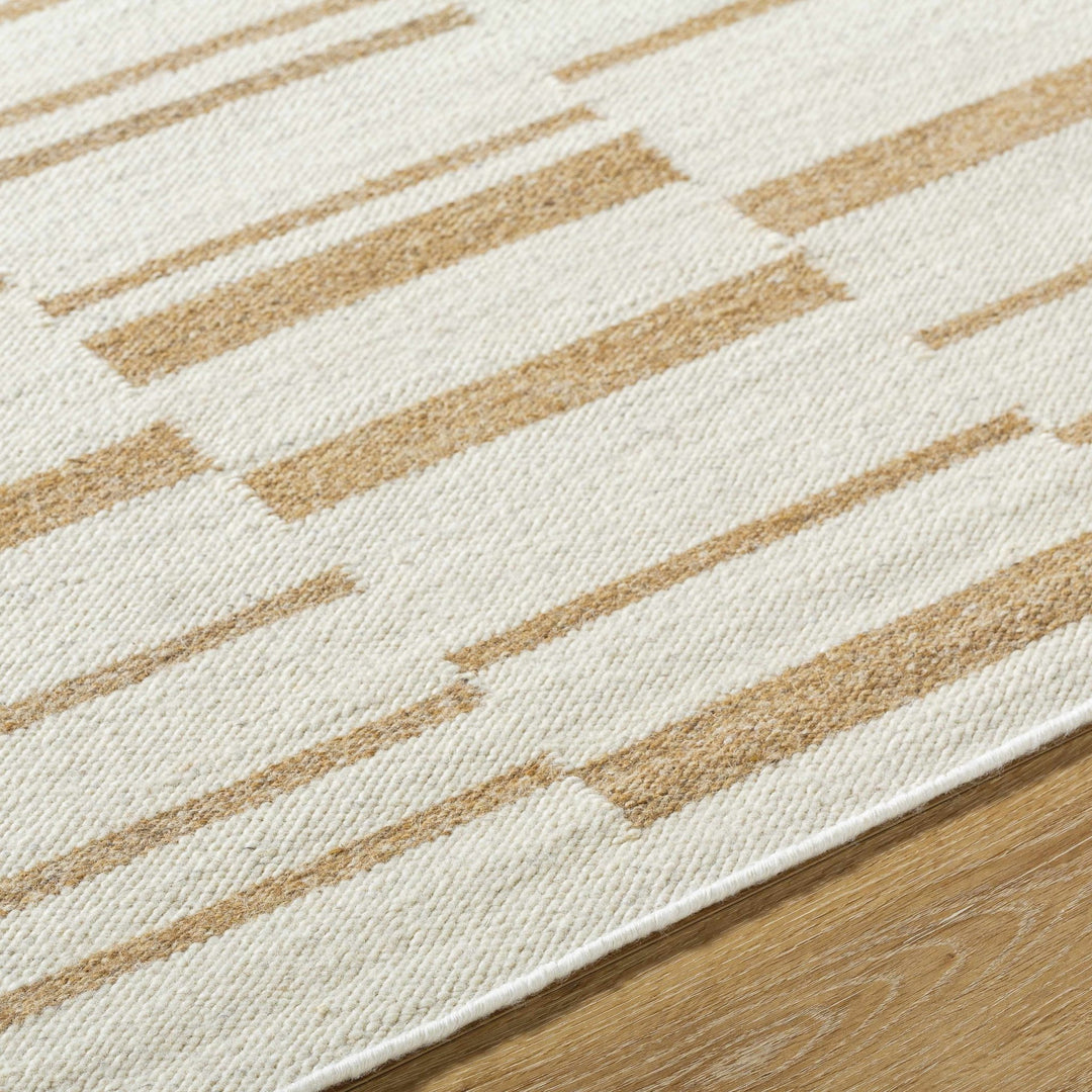 Zofia Contemporary Striped Cream And Beige Area Rug - The Rug Decor