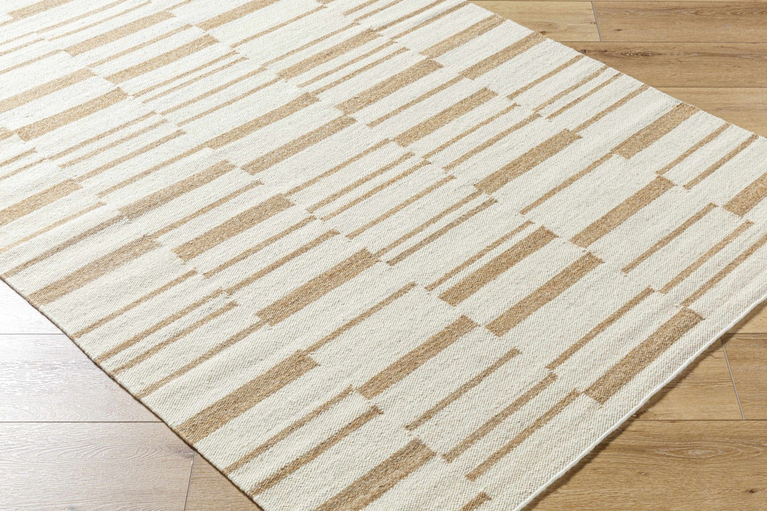 Zofia Contemporary Striped Cream And Beige Area Rug - The Rug Decor