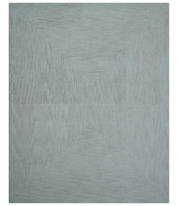Zoha Custom Made Modern Style White And Beige Wool Rug - The Rug Decor