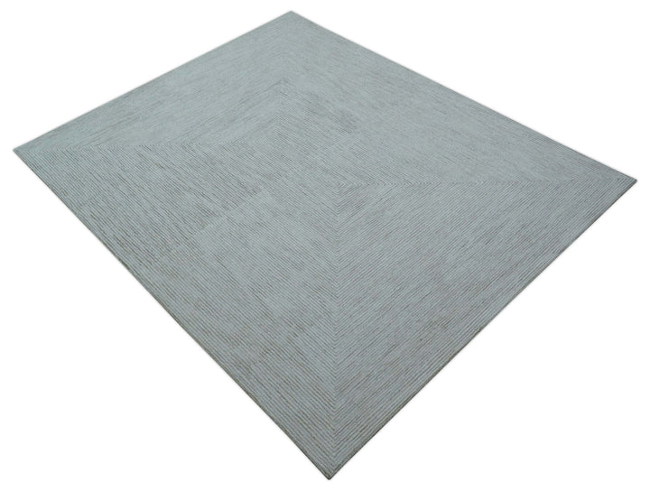 Zoha Custom Made Modern Style White And Beige Wool Rug - The Rug Decor