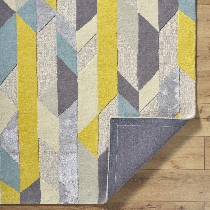 Zoie Contemporary Geometrical Yellow And Gray Area Rug - The Rug Decor