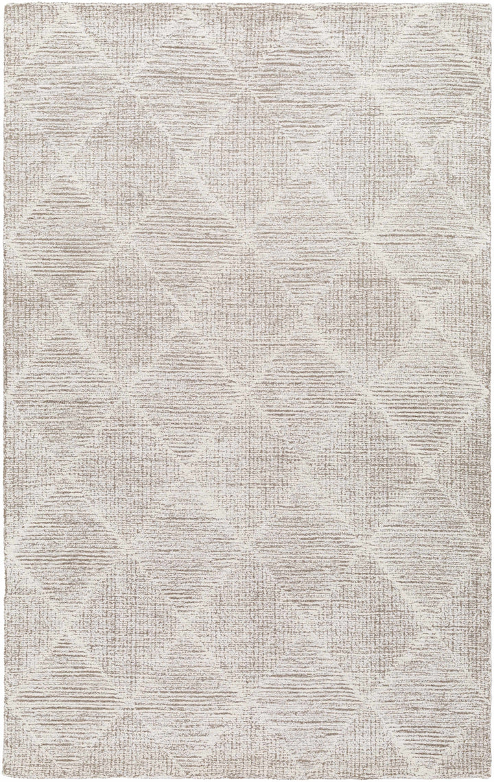 Zonta Modern Geometric Design Ivory Hand Tufted Wool Area Rug