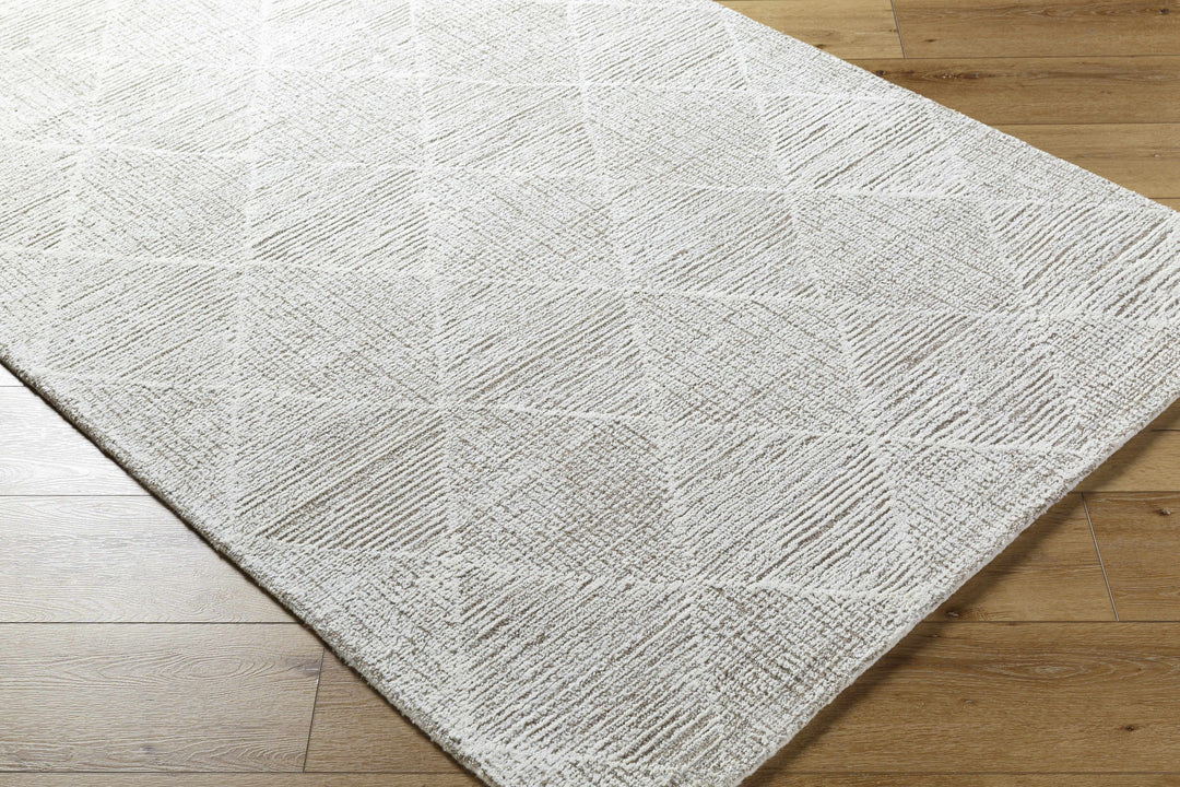 Zonta Modern Geometric Design Ivory Hand Tufted Wool Area Rug