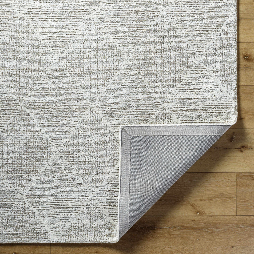 Zonta Modern Geometric Design Ivory Hand Tufted Wool Area Rug