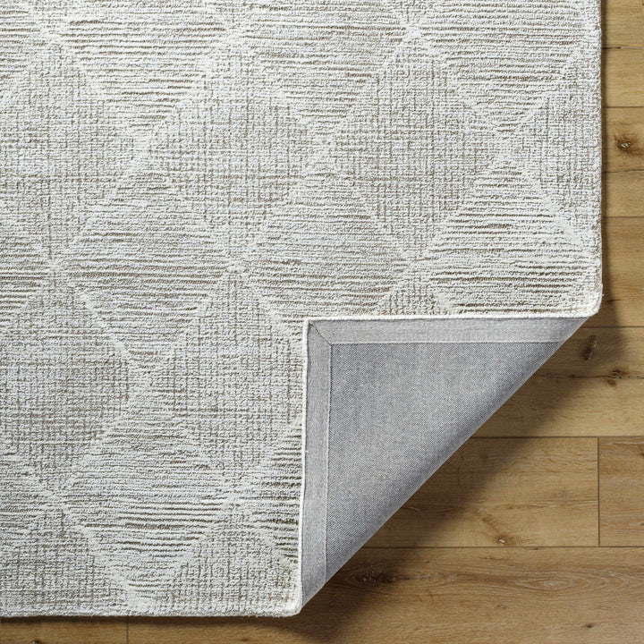 Zonta Modern Geometric Design Ivory Hand Tufted Wool Area Rug