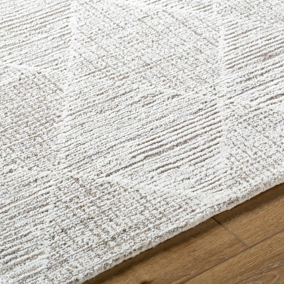 Zonta Modern Geometric Design Ivory Hand Tufted Wool Area Rug