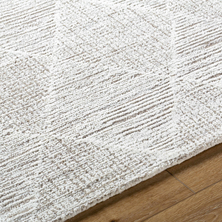 Zonta Modern Geometric Design Ivory Hand Tufted Wool Area Rug