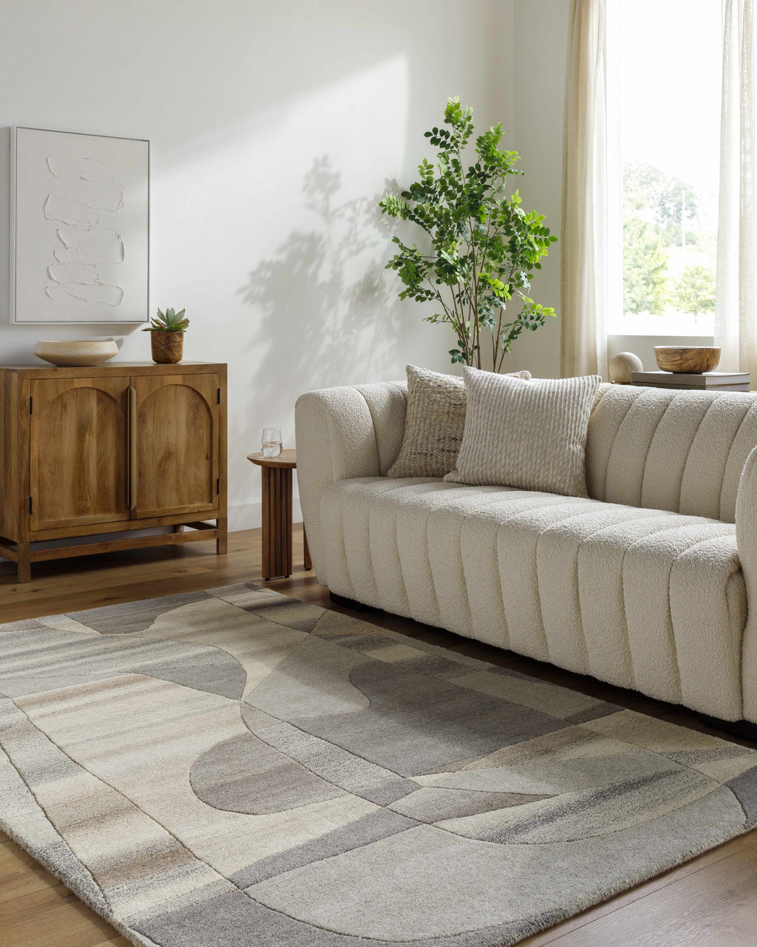 Zareb Contemporary Style Gray Hand Tufted Wool Rug