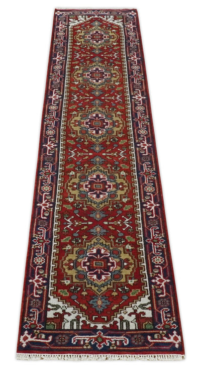 12 feet Olive, Brown and Blue Hand knotted Traditional wool Area Rug - The Rug Decor