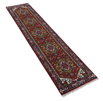 12 feet Olive, Brown and Blue Hand knotted Traditional wool Area Rug - The Rug Decor