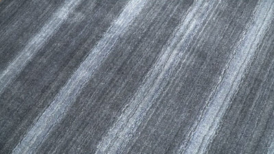 Modern Scandinavian Stripes 5x7 Blue and Silver Wool Hand Woven Area Rug | HL26