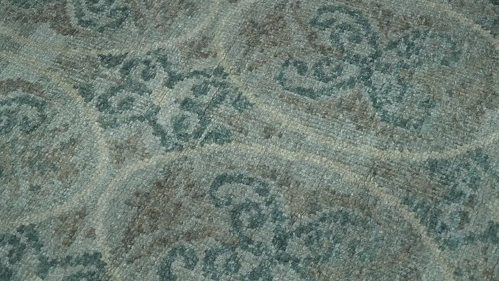 8x10 Hand Knotted Gray, Blue and Brown Modern Persian Style Contemporary Recycled Silk Area Rug | OP31