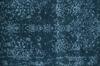 2.6x4 Fine Hand Knotted Silver and Blue Traditional Vintage Persian Style Antique Wool and Silk Rug | AGR29 - The Rug Decor