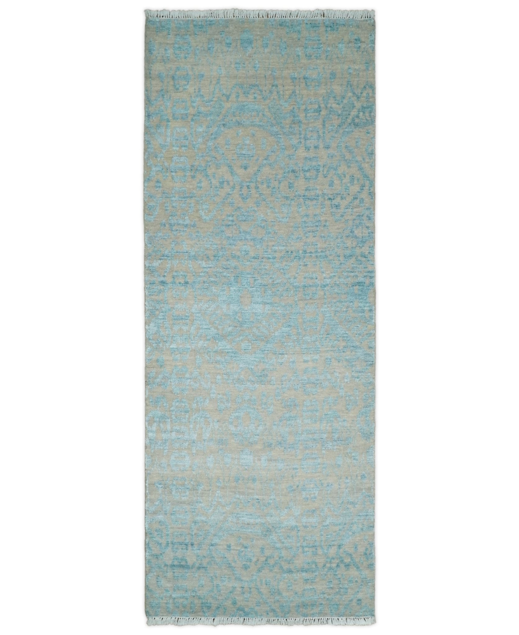 3x8 Fine Hand Knotted Camel and Blue Traditional Persian Style Antique ...