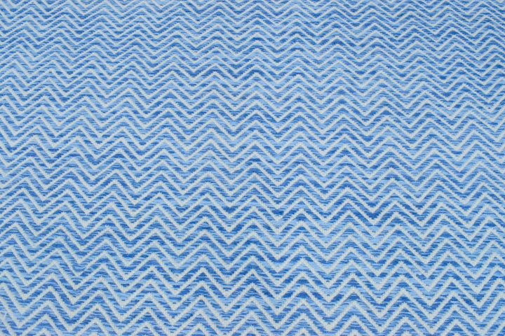 2x3, 5x8, 8x10 Dhurrie Rug, Blue Chevron Rug - The Rug Decor