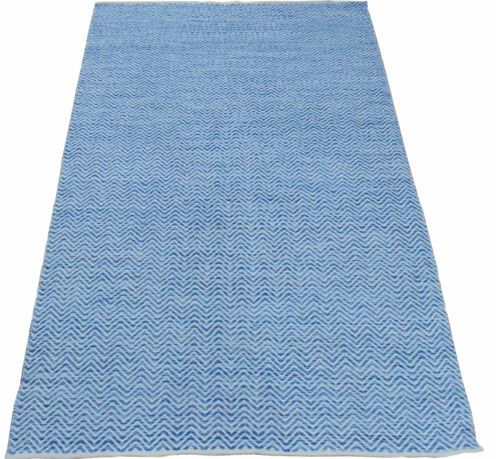 2x3, 5x8, 8x10 Dhurrie Rug, Blue Chevron Rug - The Rug Decor