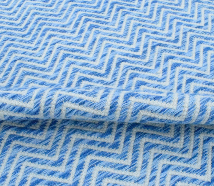 2x3, 5x8, 8x10 Dhurrie Rug, Blue Chevron Rug - The Rug Decor