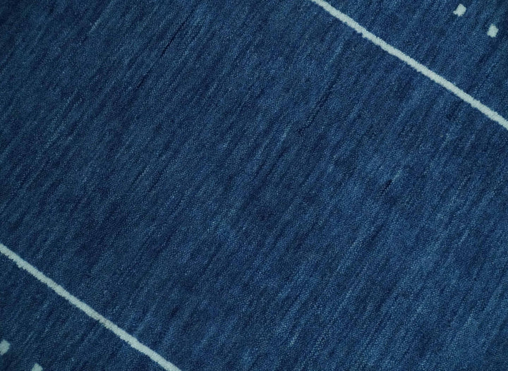 2x3, 8x10, 9x12, 10x14 and 12x15 Blue Hand Spun Wool Hand Loomed Southwestern Gabbeh Rug | QT24 - The Rug Decor