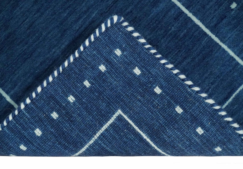2x3, 8x10, 9x12, 10x14 and 12x15 Blue Hand Spun Wool Hand Loomed Southwestern Gabbeh Rug | QT24 - The Rug Decor