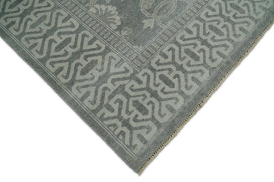 2x3 and 8x10 Hand Knotted Wool Blend Silver and Brown Area Rug | EMP2 - The Rug Decor
