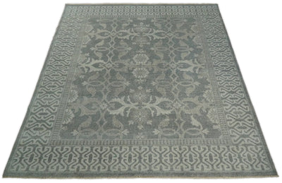 2x3 and 8x10 Hand Knotted Wool Blend Silver and Brown Area Rug | EMP2 - The Rug Decor