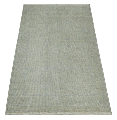 2x3 Hand Knotted Beige and Gray Traditional Persian Oushak Wool Rug | N6423 - The Rug Decor