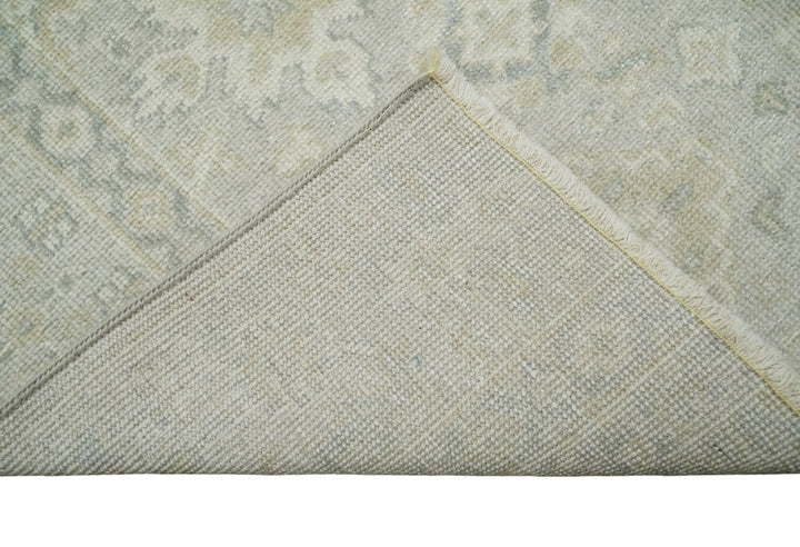 2x3 Hand Knotted Beige, Ivory and Gray Traditional Persian Oushak Wool Rug | N3123 - The Rug Decor