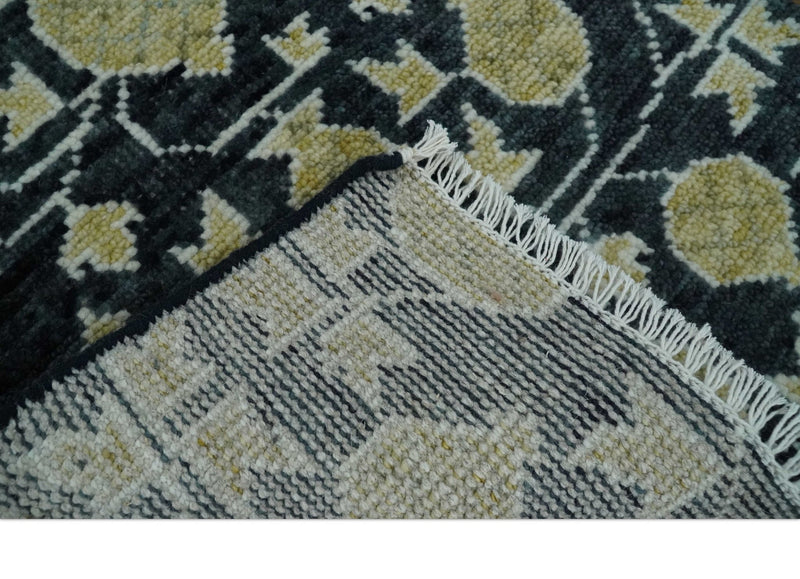 2x3 Hand Knotted Black and Beige Traditional Antique Style Wool Rug | TRDCP124623 - The Rug Decor