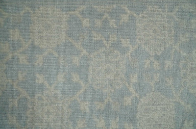 2x3 Hand Knotted Blue, Beige and Gray Traditional Persian Oushak Wool Rug | N7423 - The Rug Decor