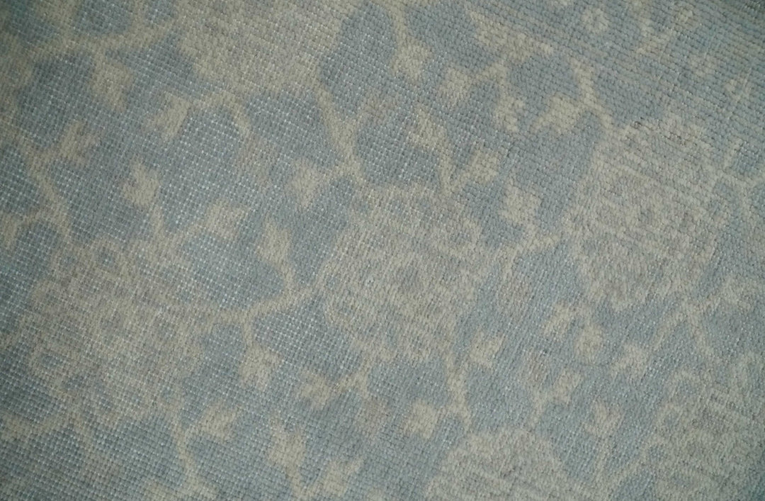 2x3 Hand Knotted Blue, Beige and Gray Traditional Persian Oushak Wool Rug | N7423 - The Rug Decor