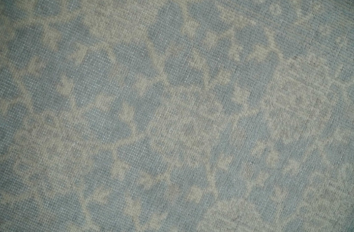 2x3 Hand Knotted Blue, Beige and Gray Traditional Persian Oushak Wool Rug | N7423 - The Rug Decor